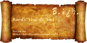 Baróthy Ábel névjegykártya