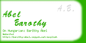abel barothy business card