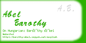 abel barothy business card